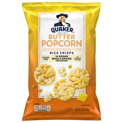 Quaker Popped Rice Crisps Gluten Free Butter Popcorn - 3.03 Oz