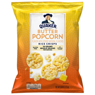 Quaker Popped Rice Crisps Gluten Free Butter Popcorn - 6.06 Oz