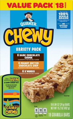 Quaker Chewy Granola Bars Variety Pack Value Pack - 18-0.84 Oz - Image 2