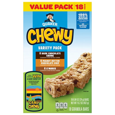 Quaker Chewy Granola Bars Variety Pack Value Pack - 18-0.84 Oz