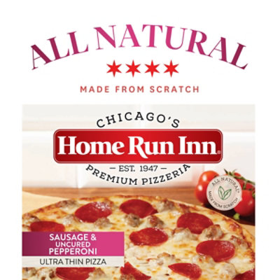 Home Run Inn Pizza Ultra Thin Sausage & Pepperoni Uncured Frozen - 19.5 Oz - Image 2