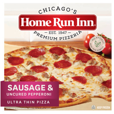 Home Run Inn Pizza Ultra Thin Sausage & Pepperoni Uncured Frozen - 19.5 Oz - Image 1