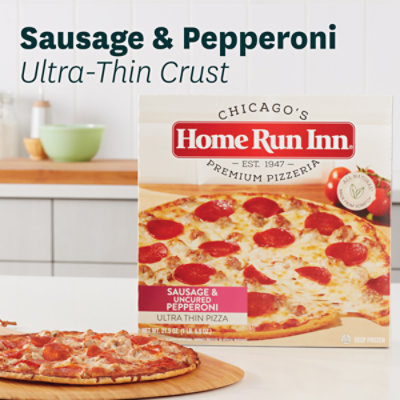 Home Run Inn Pizza Ultra Thin Sausage & Pepperoni Uncured Frozen - 19.5 Oz - Image 7