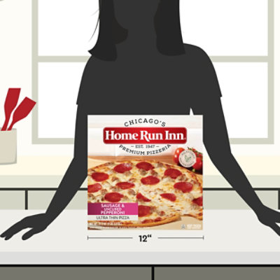 Home Run Inn Pizza Ultra Thin Sausage & Pepperoni Uncured Frozen - 19.5 Oz - Image 3