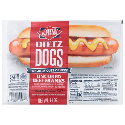 Dietz & Watson The Famous Deli Franks Beef - 14 Oz - Image 1