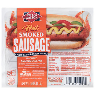 Dietz & Watson Sausage Hot Smoked - 1 Lb - Image 3