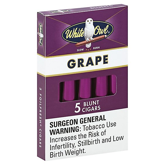 White Owl Grape Blunt Cigars - 5 Count