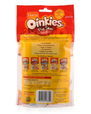 Hartz Oinkies Dogs Chews Pig Skin Twists Smoked Original 4 Count - 4.9 Oz - Image 3