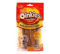 Hartz Oinkies Dogs Chews Pig Skin Twists Smoked Original 4 Count - 4.9 Oz