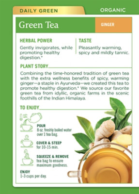 Traditional Medicinals Herbal Tea Organic Green Tea Ginger - 16 Count - Image 3