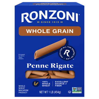 Ronzoni Pasta Healthy Harvest Penne Rigate Whole Grain Box - 16 Oz