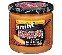Arriba! Salsa Queso Fire Roasted Bacon Medium Jar - 16 Oz