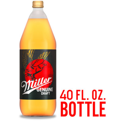 Miller Genuine Draft American Style Lager Beer 4.7% ABV Bottle - 40 Fl. Oz. - Image 1