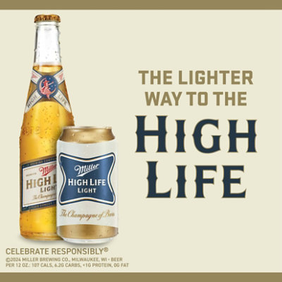 Miller High Life Light American Style Light Lager Beer 4.1% ABV Cans - 30-12 Fl. Oz. - Image 5
