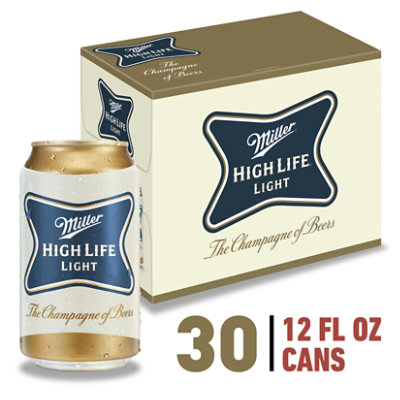 Miller High Life Light Beer American Style Light Lager 4.1% ABV Cans - 30-12 Fl. Oz. - Image 1