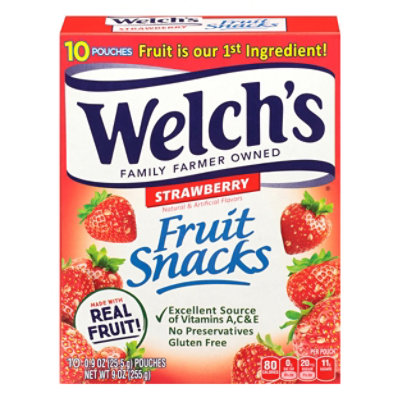 Welchs Fruit Snacks Strawberry - 10-0.9 Oz