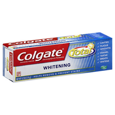 Colgate Total Toothpaste Anticavity Fluoride and Antigingivitis Whitening Gel - 4.2 Oz