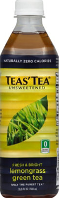 TEAS TEA Unsweetened Green Tea Fresh & Bright Lemongrass - 16.9 Fl. Oz. - Image 1