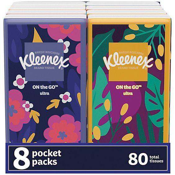 Kleenex On-The-Go Facial Tissues Travel Pack - 8 Count
