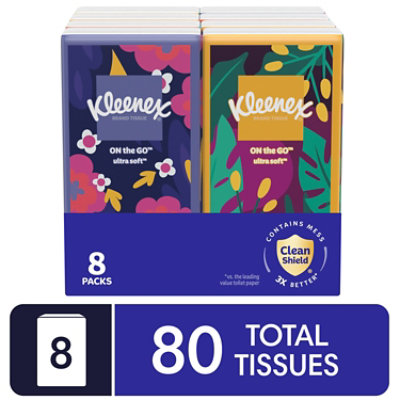 Kleenex On-The-Go Facial Tissues Travel Pack - 8 Count