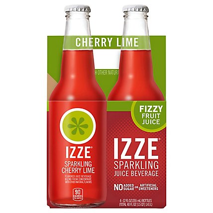 Izze Juice Beverage Sparkling Cherry Lime - 4-12 Oz - Image 2