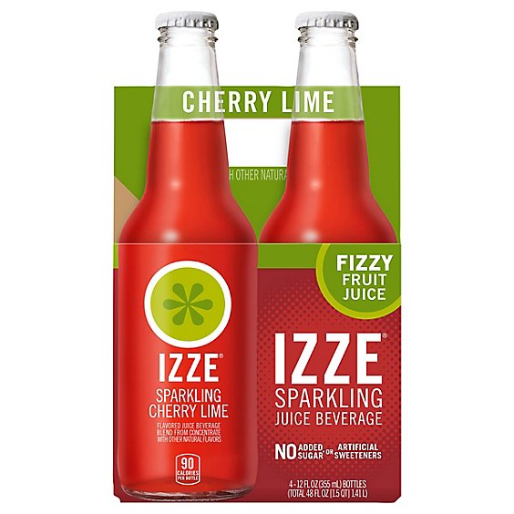 Izze Juice Beverage Sparkling Cherry Lime - 4-12 Oz