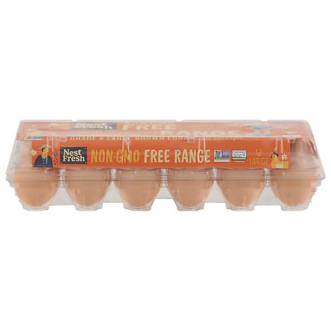 NestFresh Eggs Non GMO Free Range Large Grade A Brown - 12 Count
