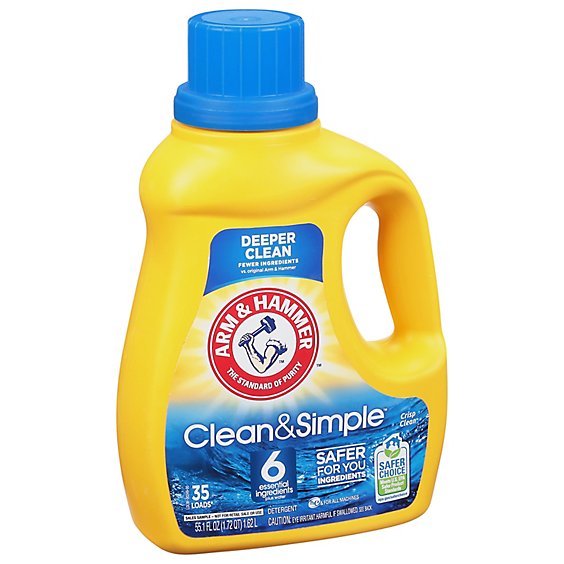 ARM & HAMMER Clean & Simple Liquid Detergent Crisp Clean - 55.1 Fl. Oz.