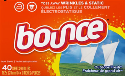 Bounce Fabric Softener Dryer Sheets Outdoor Fresh - 40 Count - Image 2