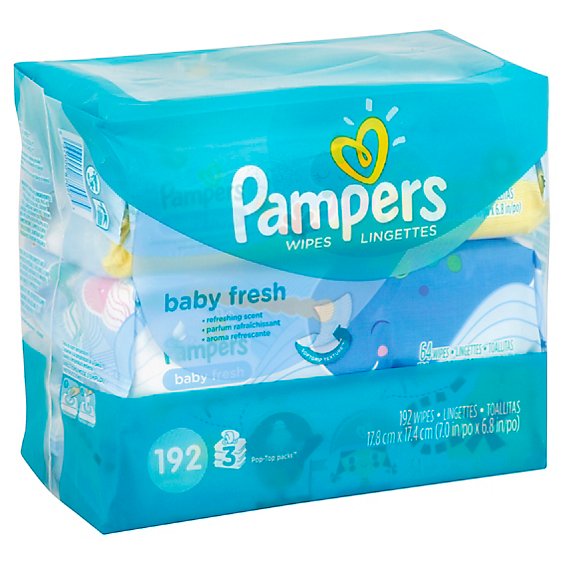 Pampers Wipes Baby Fresh Travel Packs - 192 Count