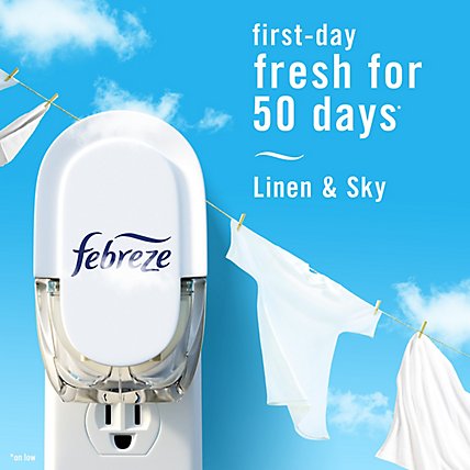 Febreze Plug Air Freshener Odor Eliminating Linen & Sky - 0.87 Fl. Oz. - Image 4