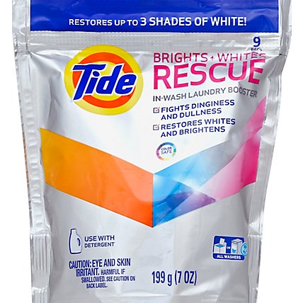 Tide Laundry Booster In Wash Brights Whites Rescue Pouch - 9 Count - Image 2