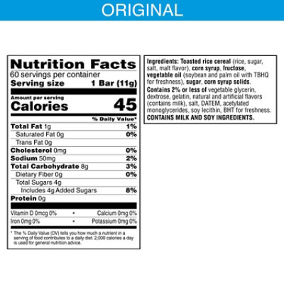 Rice Krispies Treats Mini Marshmallow Snack Bars Kids Snacks Original 60 Count - 23.2 Oz - Image 4