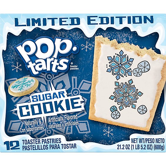 Pop-Tarts Toaster Pastries Frosted Printed Fun Sugar Cookie 12 Count - 21.1 Oz
