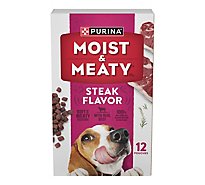Moist & Meaty Dog Food Dry Steak 12 Count - 72 Oz