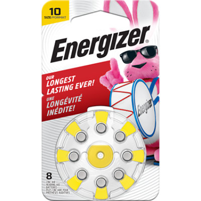 Energizer Yellow Tab Size 10 Hearing Aid Batteries - 8 Count - Image 1