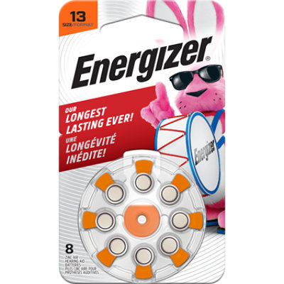 Energizer Orange Tab Size 13 Hearing Aid Batteries - 8 Count