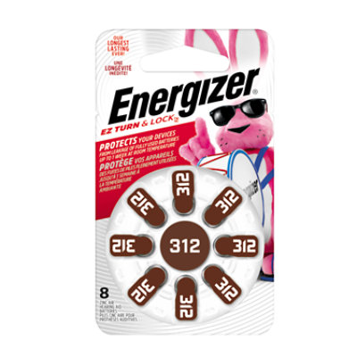 Energizer Brown Tab Size 312 Hearing Aid Batteries - 8 Count - Image 1