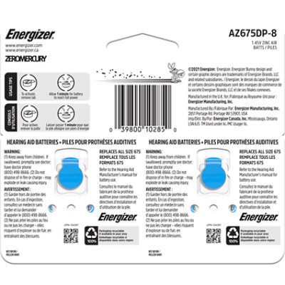 Energizer Hearing Aid Batteries Size 675 Blue Tab - 8 Count - Image 3