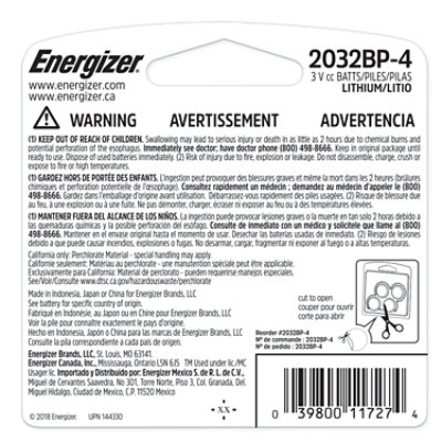 Energizer 2032 3V Lithium Coin Batteries - 4 Count - Image 5