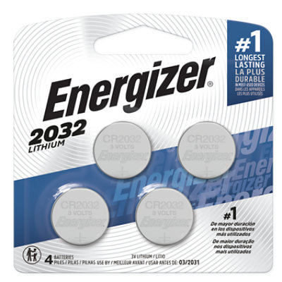 Energizer 2032 Lithium Coin Batteries - 4 Count
