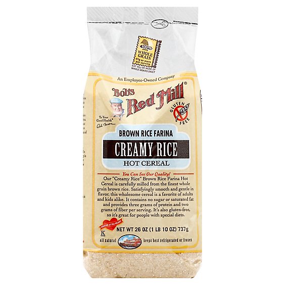 Bobs Red Mill Cereal Hot Brown Rice Farina - 26 Oz