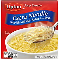 Lipton Soup Secrets Soup Mix With Real Chicken Broth Extra Noodle 2 Count - 4.9 Oz - Image 3