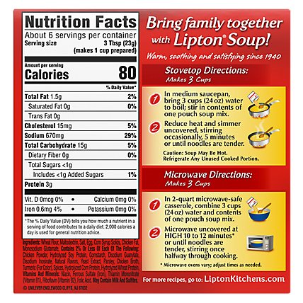 Lipton Soup Secrets Soup Mix With Real Chicken Broth Extra Noodle 2 Count - 4.9 Oz - Image 6