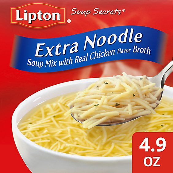Lipton Soup Secrets Soup Mix With Real Chicken Broth Extra Noodle 2 Count - 4.9 Oz