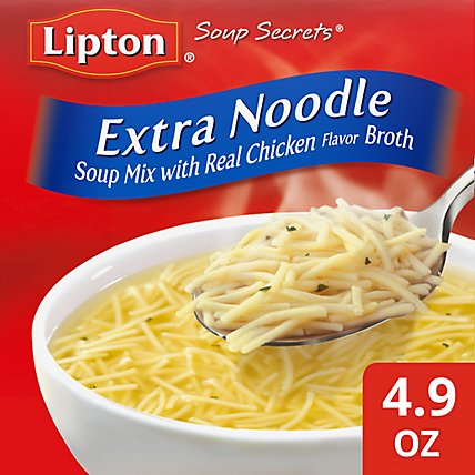 Lipton Soup Secrets Soup Mix With Real Chicken Broth Extra Noodle 2 Count - 4.9 Oz - Image 1