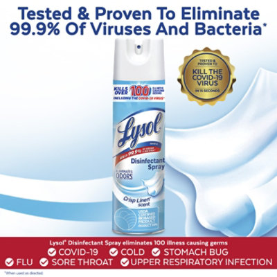 Lysol Crisp Linen Disinfectant Spray Pack - 2-19 Fl. Oz. - Image 2