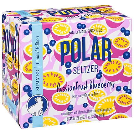 Polar Seltzer Passionfruit Blueberry Cans - 6-12 Oz - Image 2