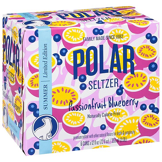 Polar Seltzer Passionfruit Blueberry Cans - 6-12 Oz