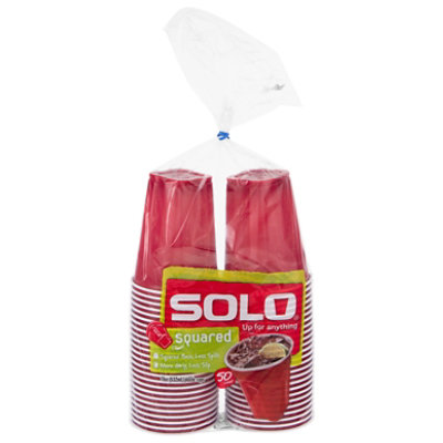 Solo Up for Anything 9 oz Squared Plastic Cups, 50 count